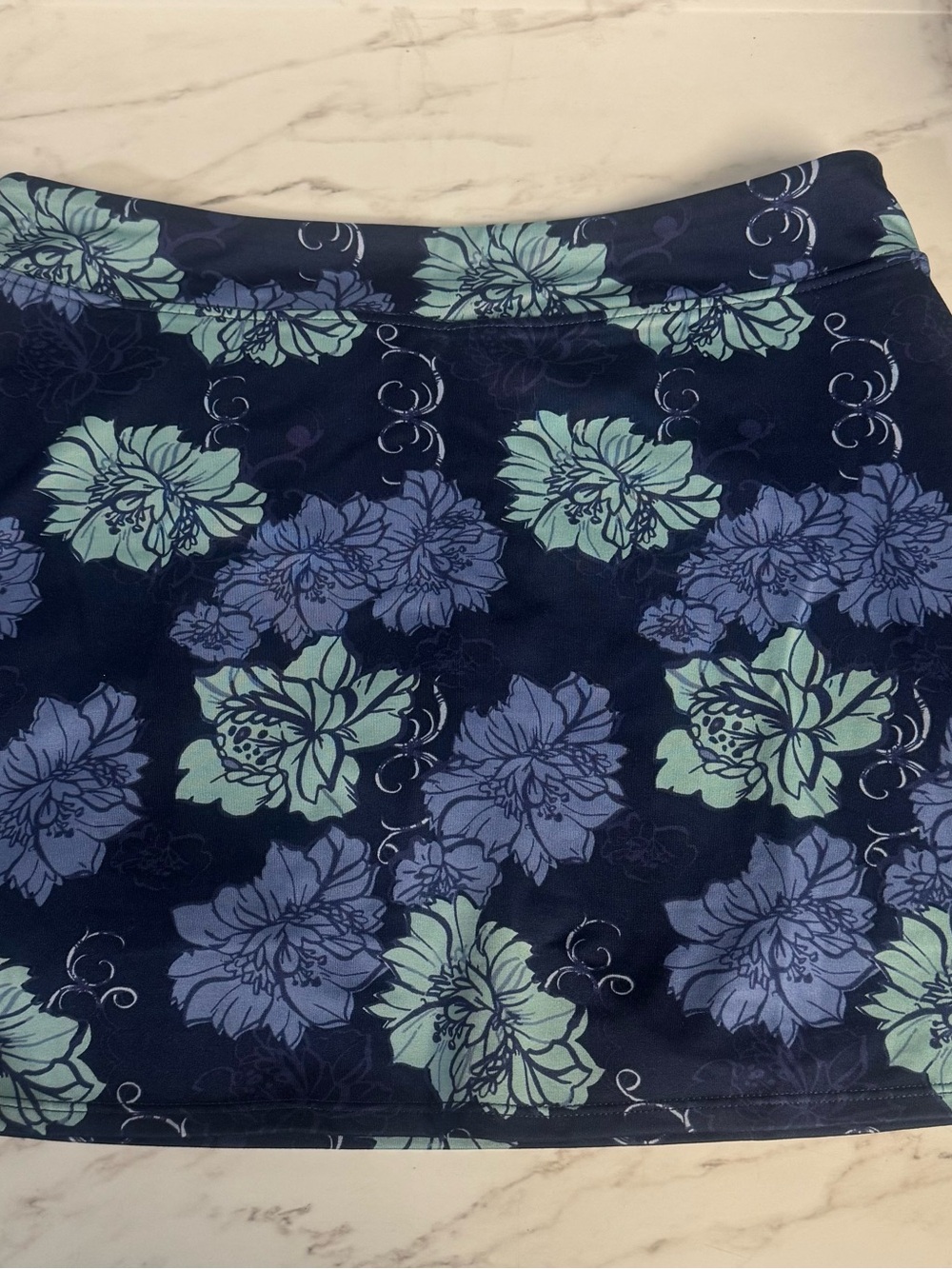 Women’s Navy Floral Bandeau Swim Top